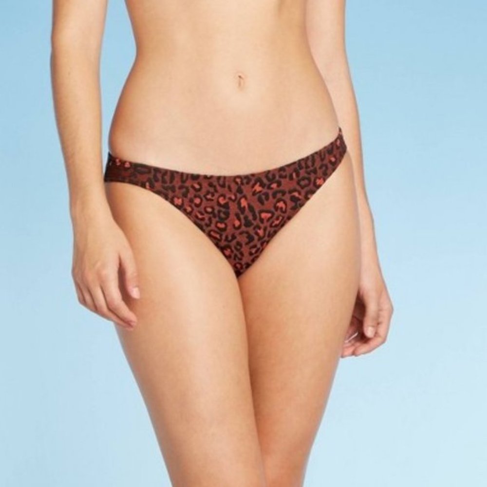 Textured Hipster Bikini Bottom, Animal Print